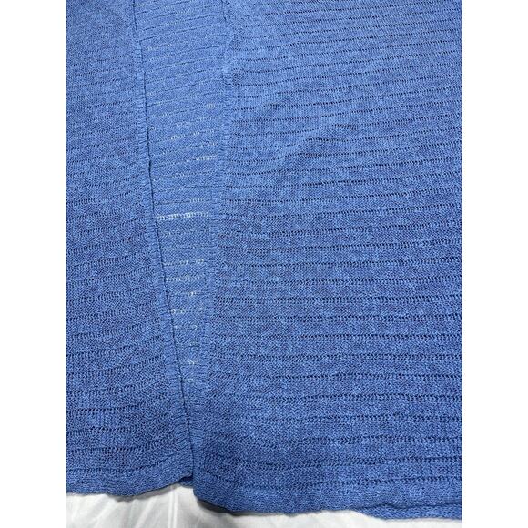 J. Jill Poncho Sweater Womens One Size Blue Cotton Blend oversized Open Front - Picture 2 of 11